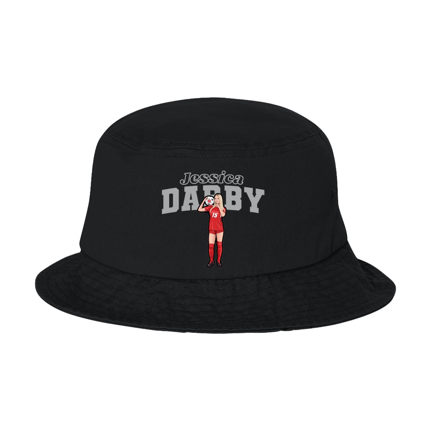 Bucket Cap — Name Arch in Black