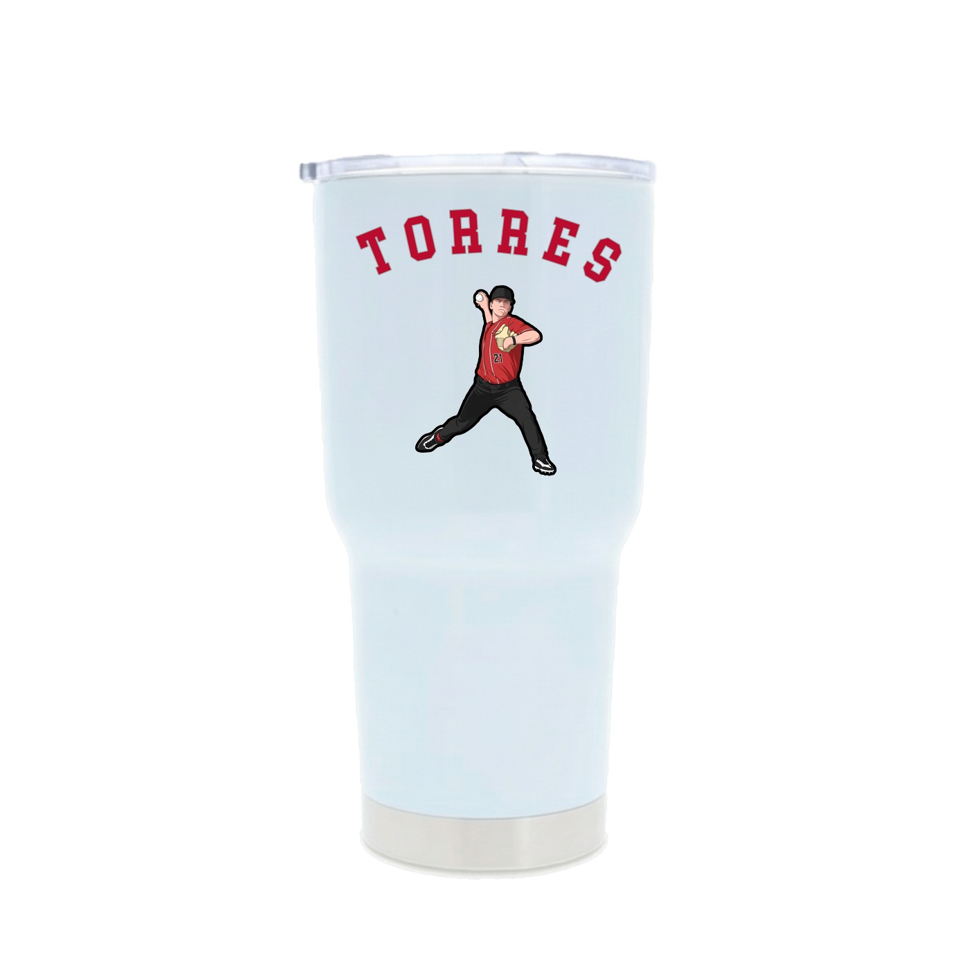 30oz Stainless Steel Tumbler — Shirsey Arch in White