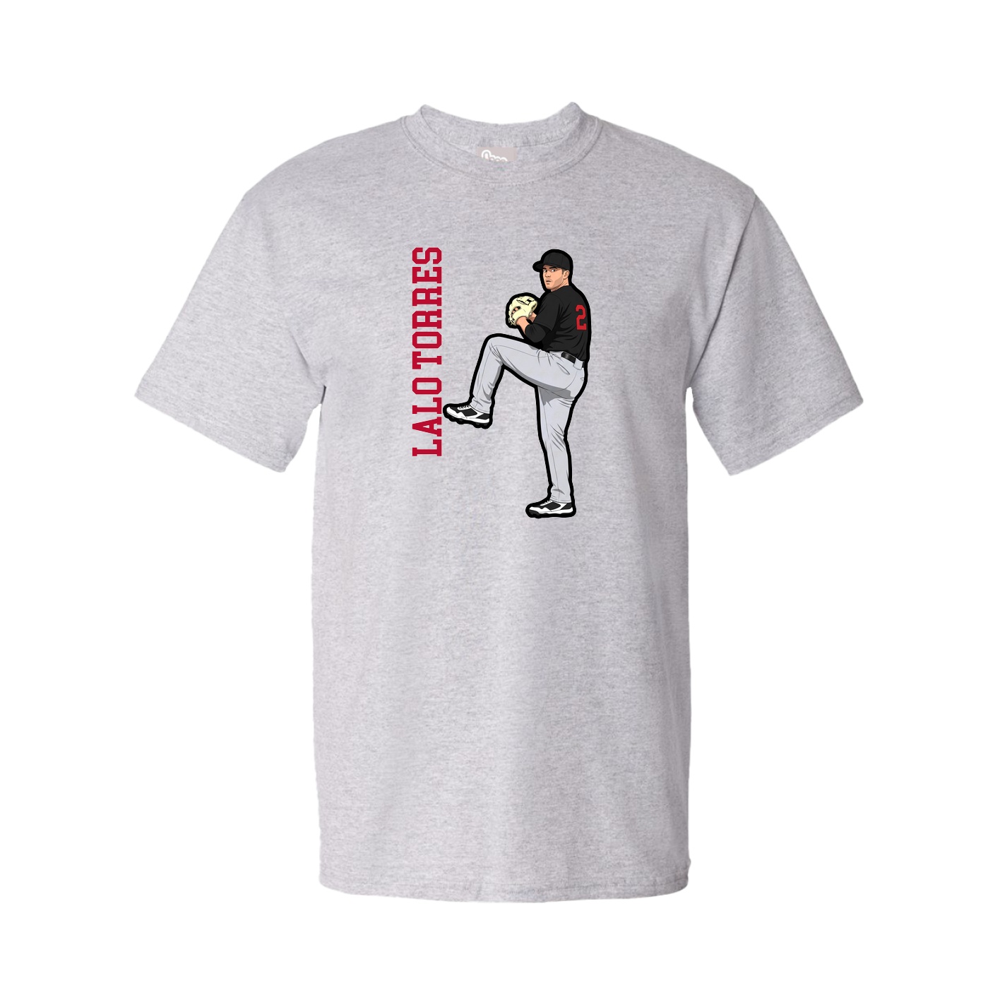 Youth Tee — Name Vertical in Grey