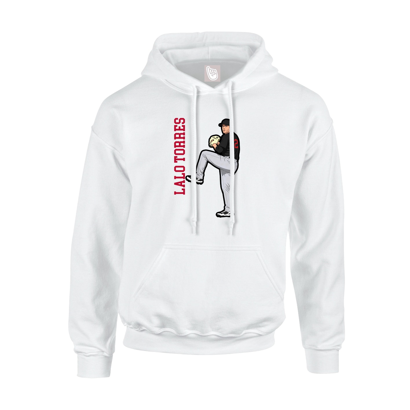 Youth Hoodie — Name Vertical in White