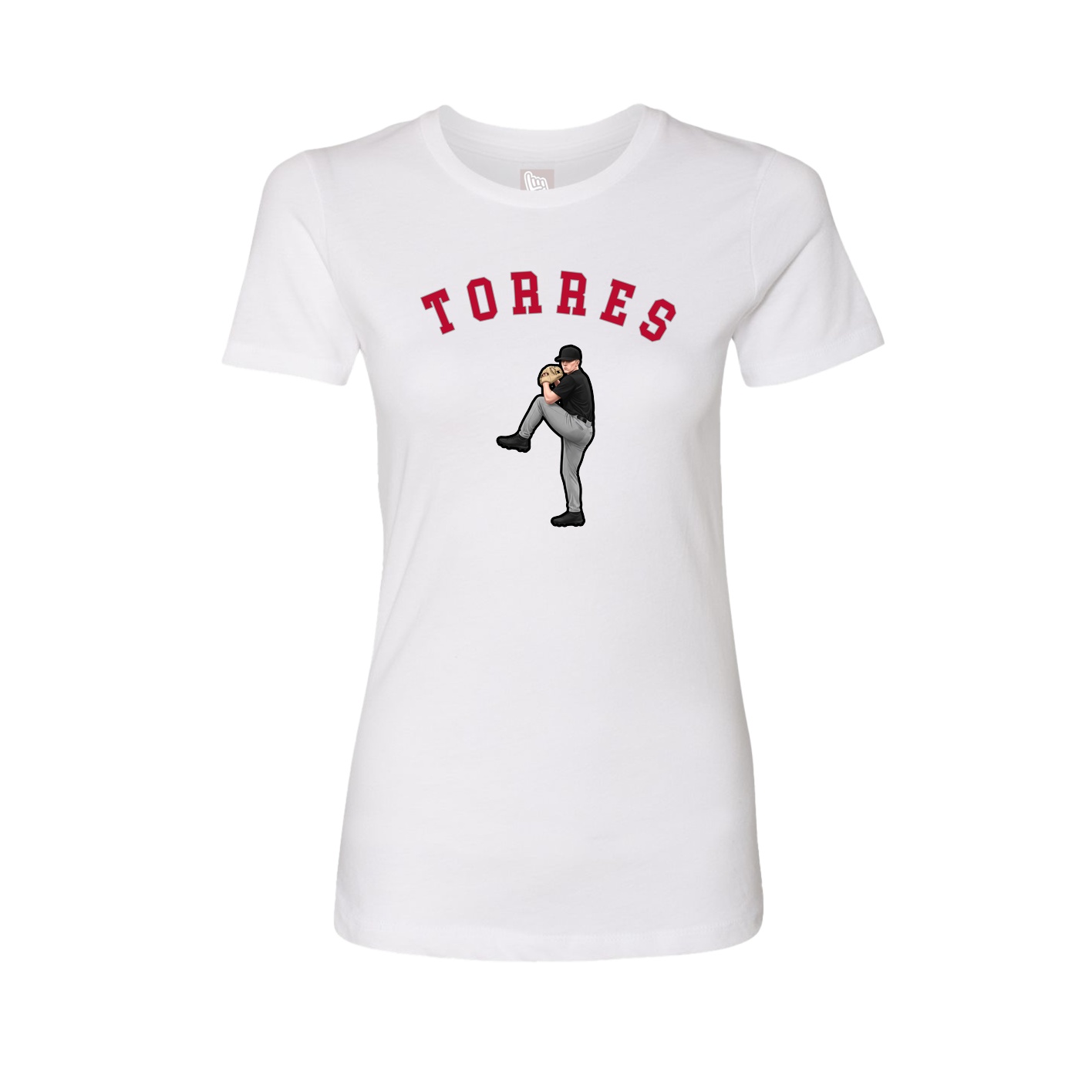 Fitted Women's Tee — Shirsey Arch in White