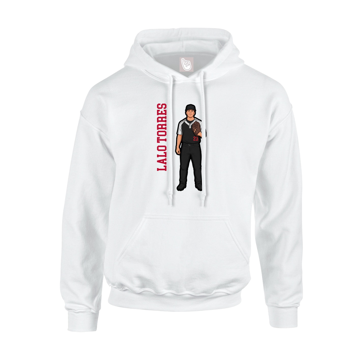 Hoodie — Name Vertical in White