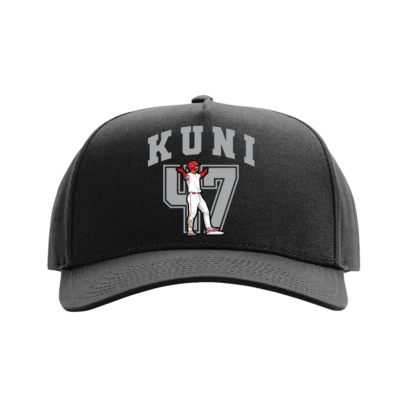 Full Fabric Five-Panel Champ Cap — Number in Black