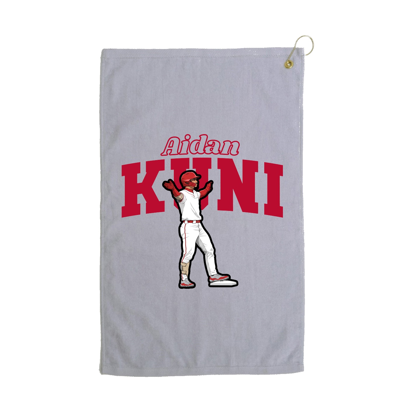 Golf Towel — Name Arch in Grey