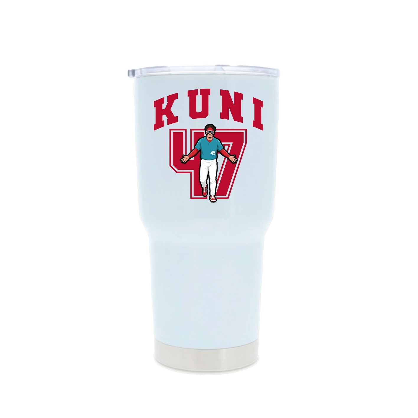 30oz Stainless Steel Tumbler — Number in White