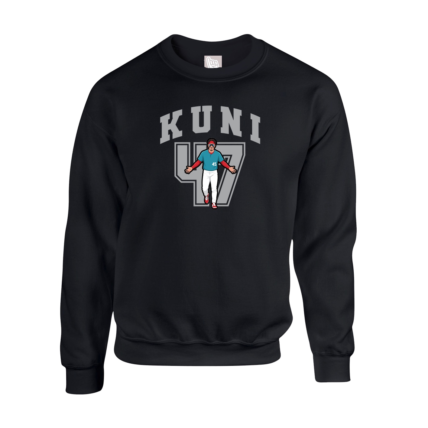 Fleece Crew — Number in Black