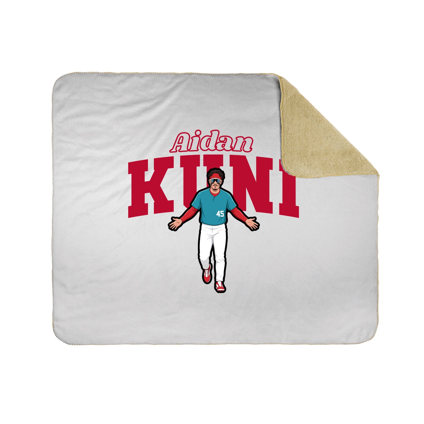 Throw Blanket — Name Arch in White