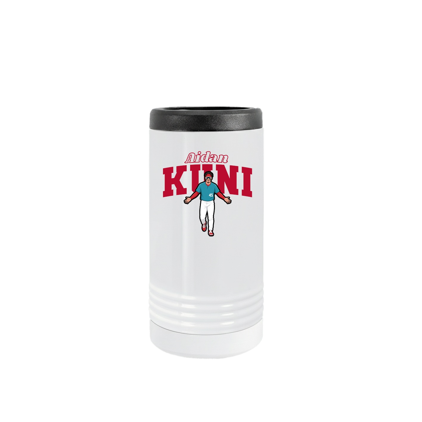 Slim Beverage Holder — Name Arch in White