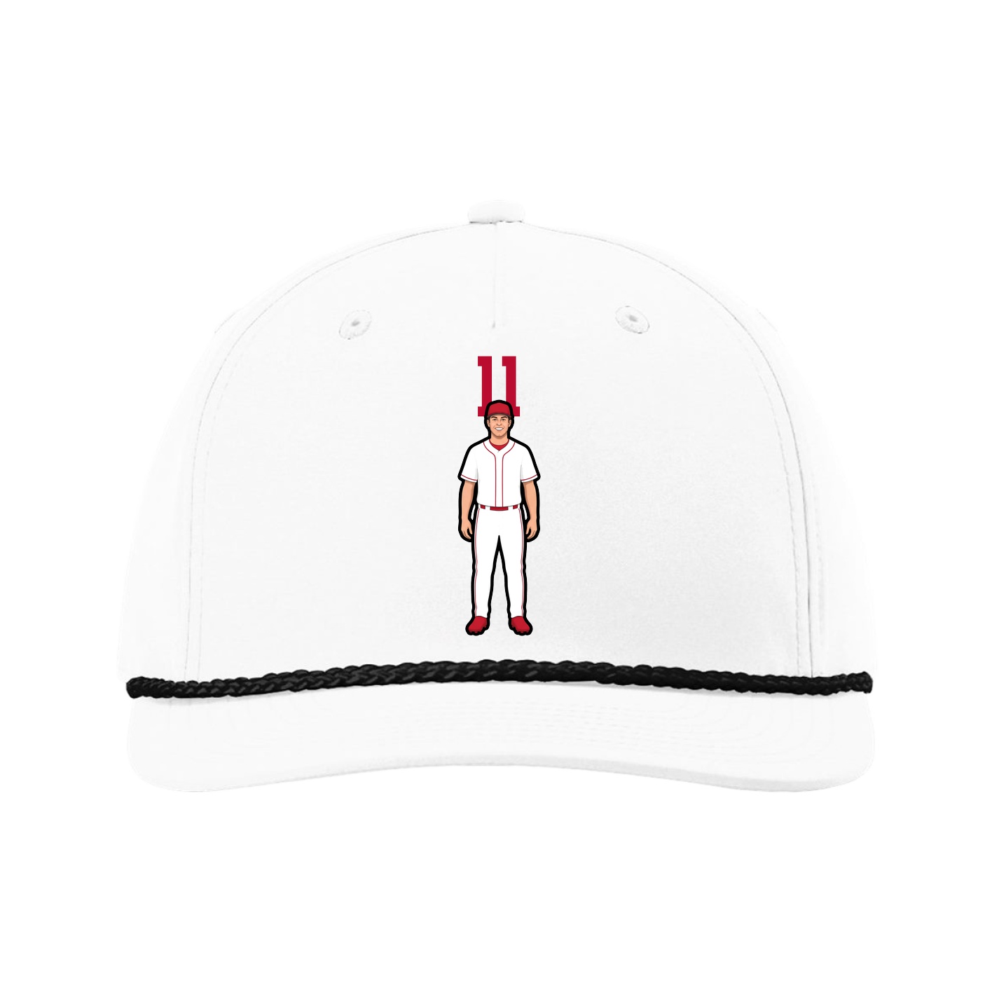 Five-Panel Classic Rope Cap — Number Top in White
