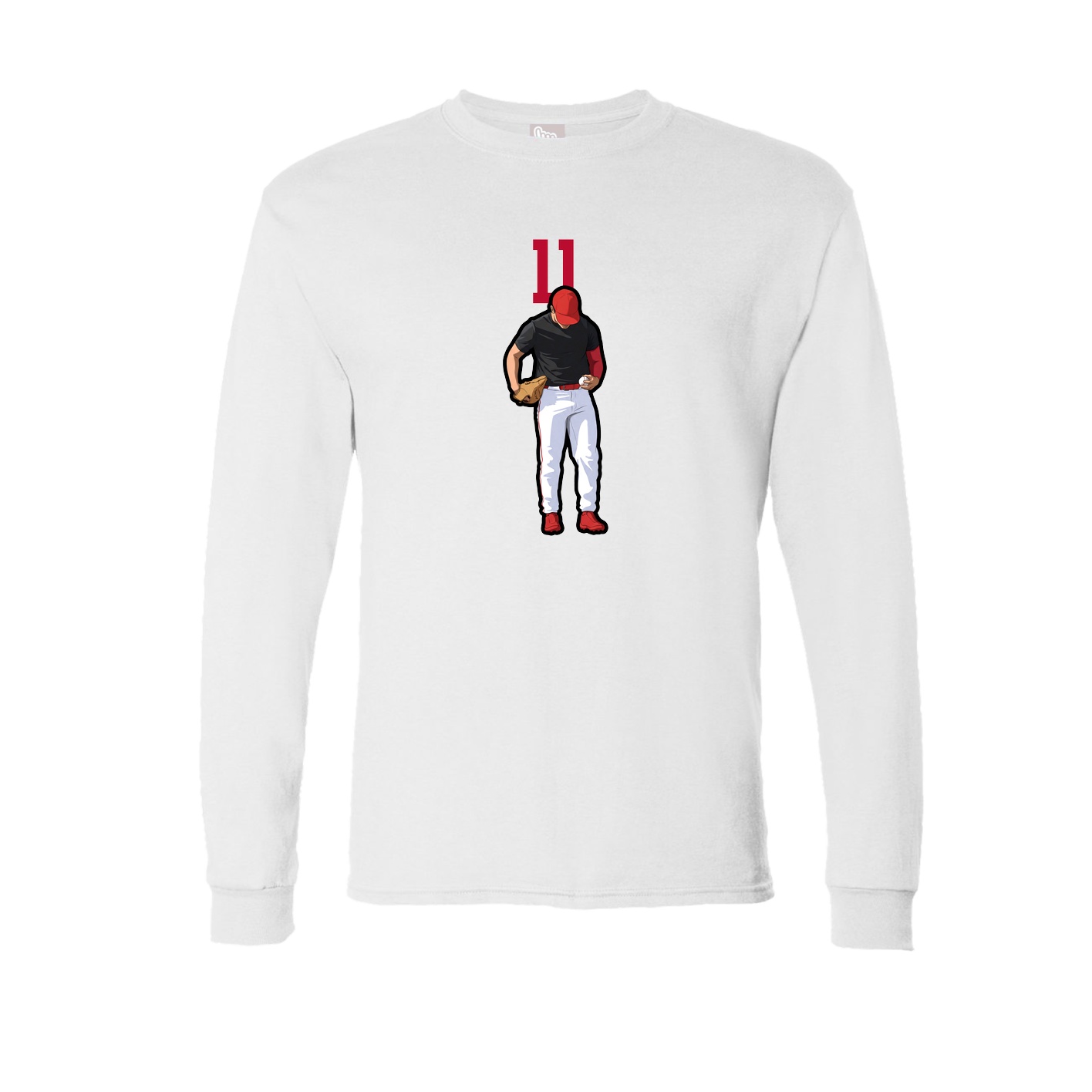 Long Sleeve Tee — Number Top in White