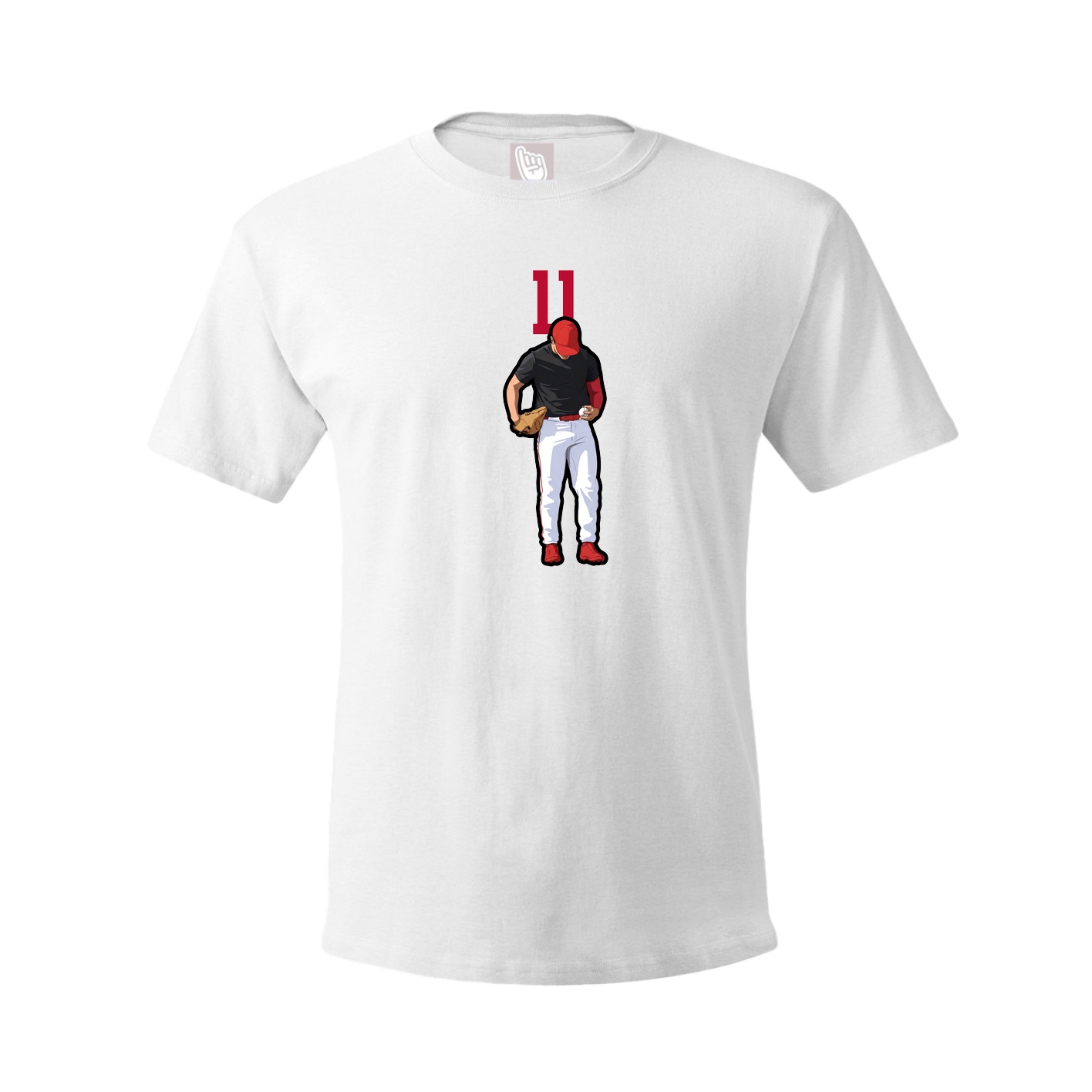 Youth Tee — Number Top in White