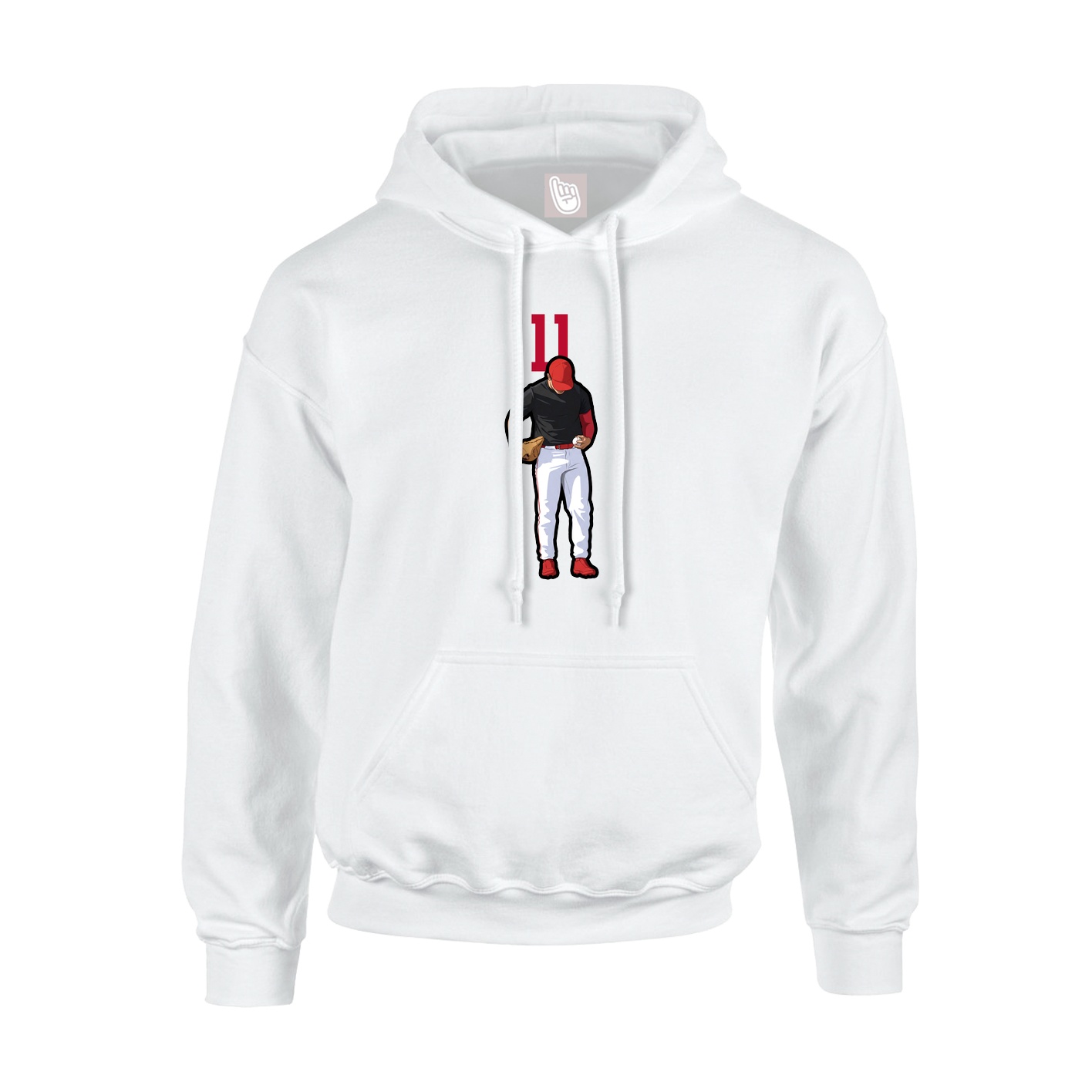 Youth Hoodie — Number Top in White