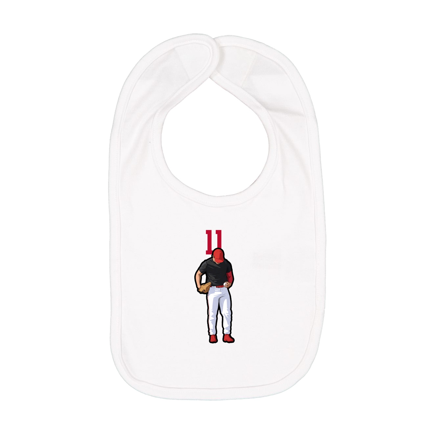 Infant Bib — Number Top in White