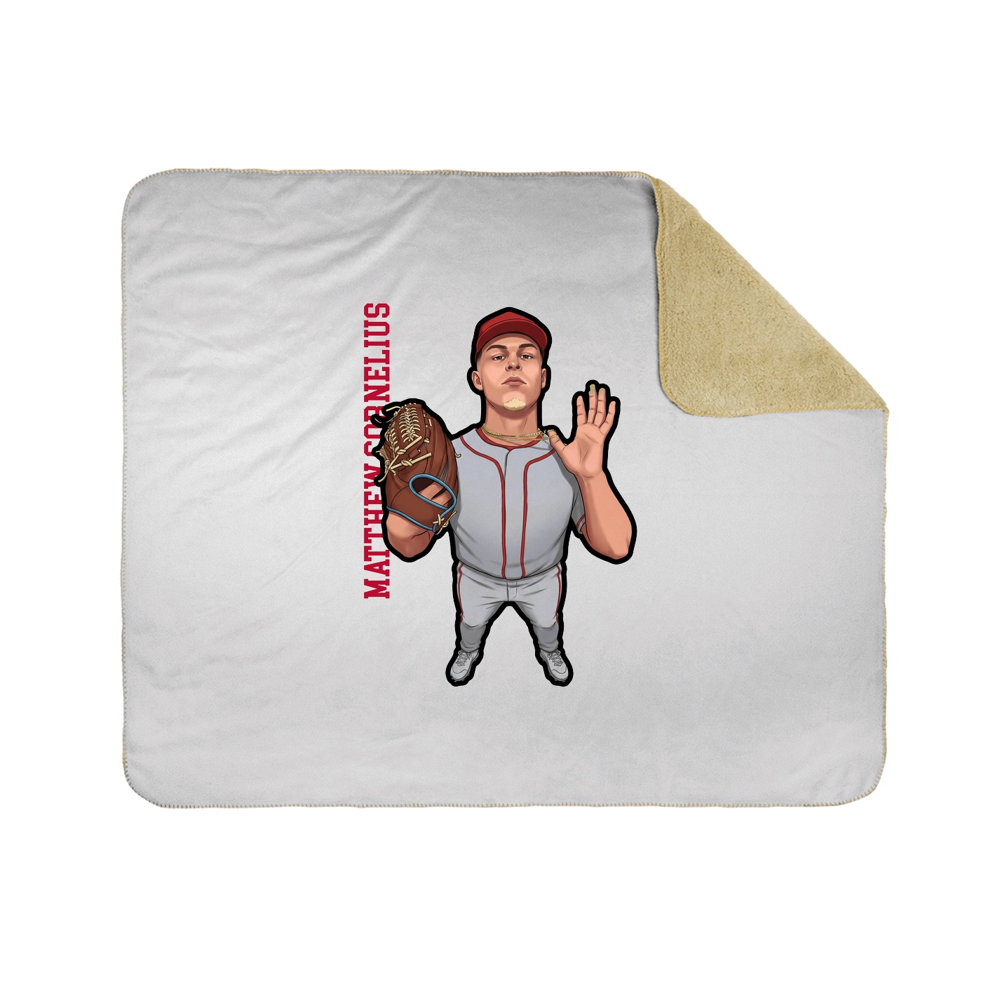 Throw Blanket — Name Vertical in White