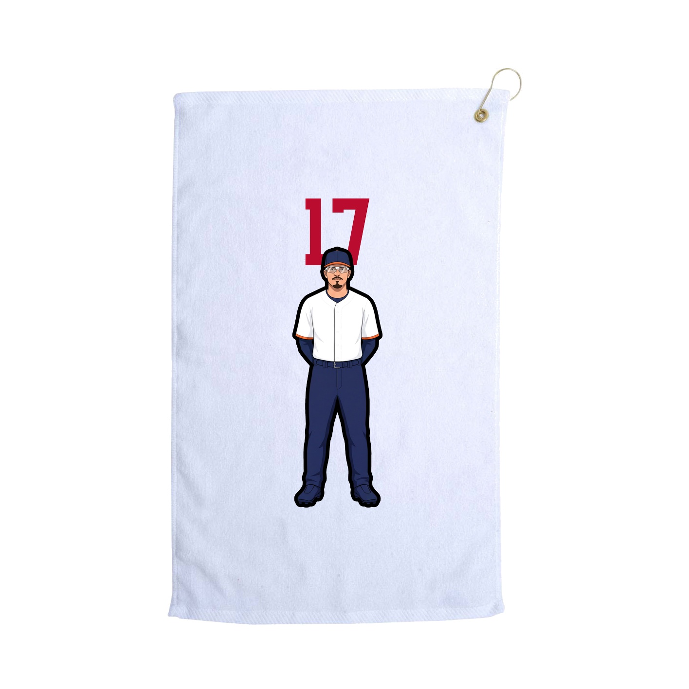 Golf Towel — Number Top in White