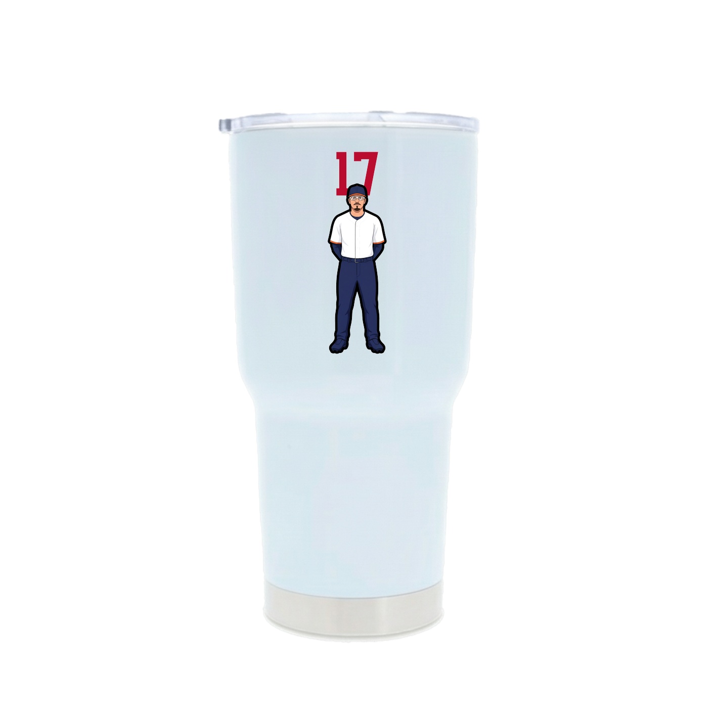 30oz Stainless Steel Tumbler — Number Top in White