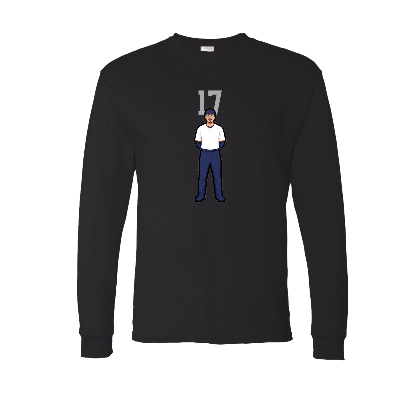 Long Sleeve Tee — Number Top in Black