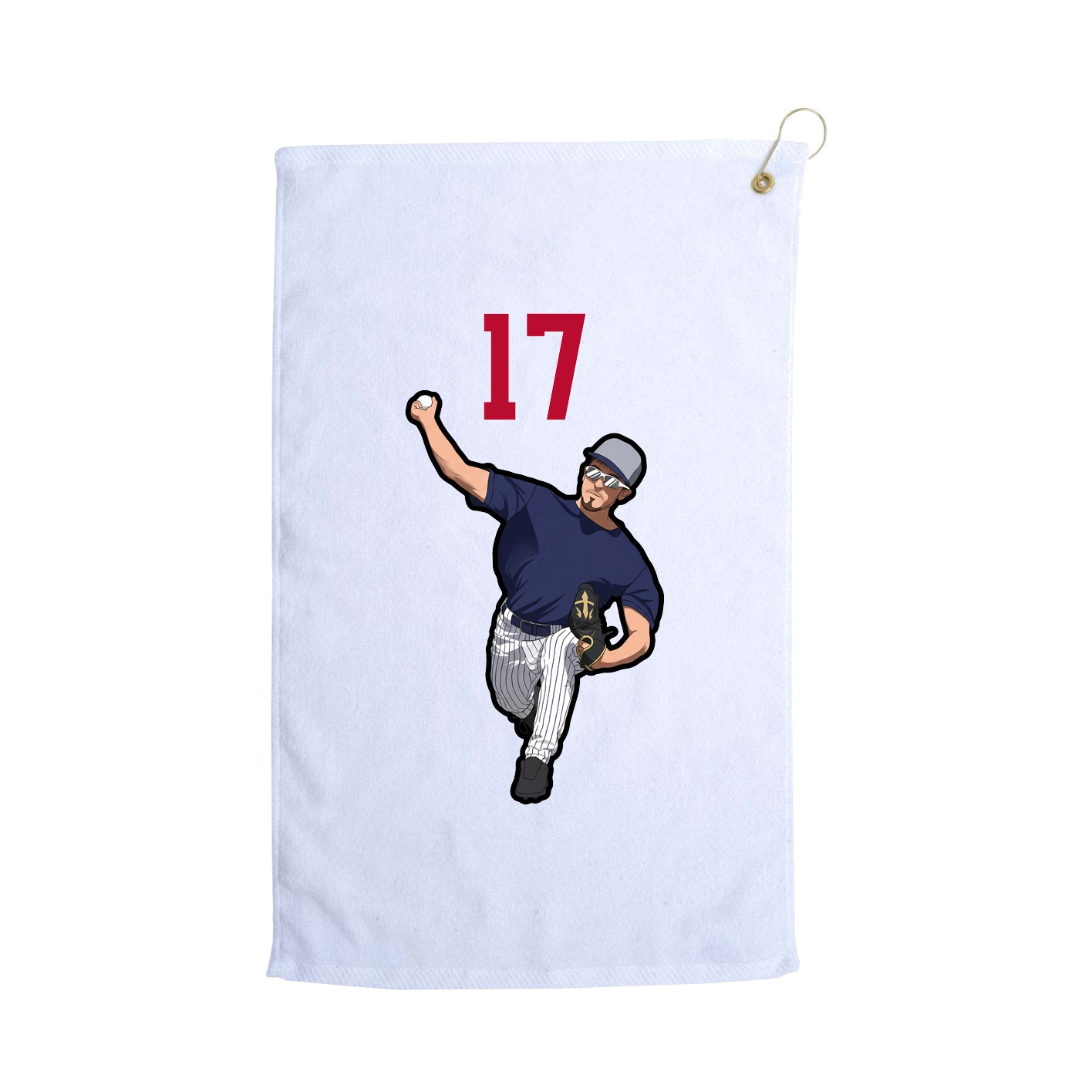 Golf Towel — Number Top in White
