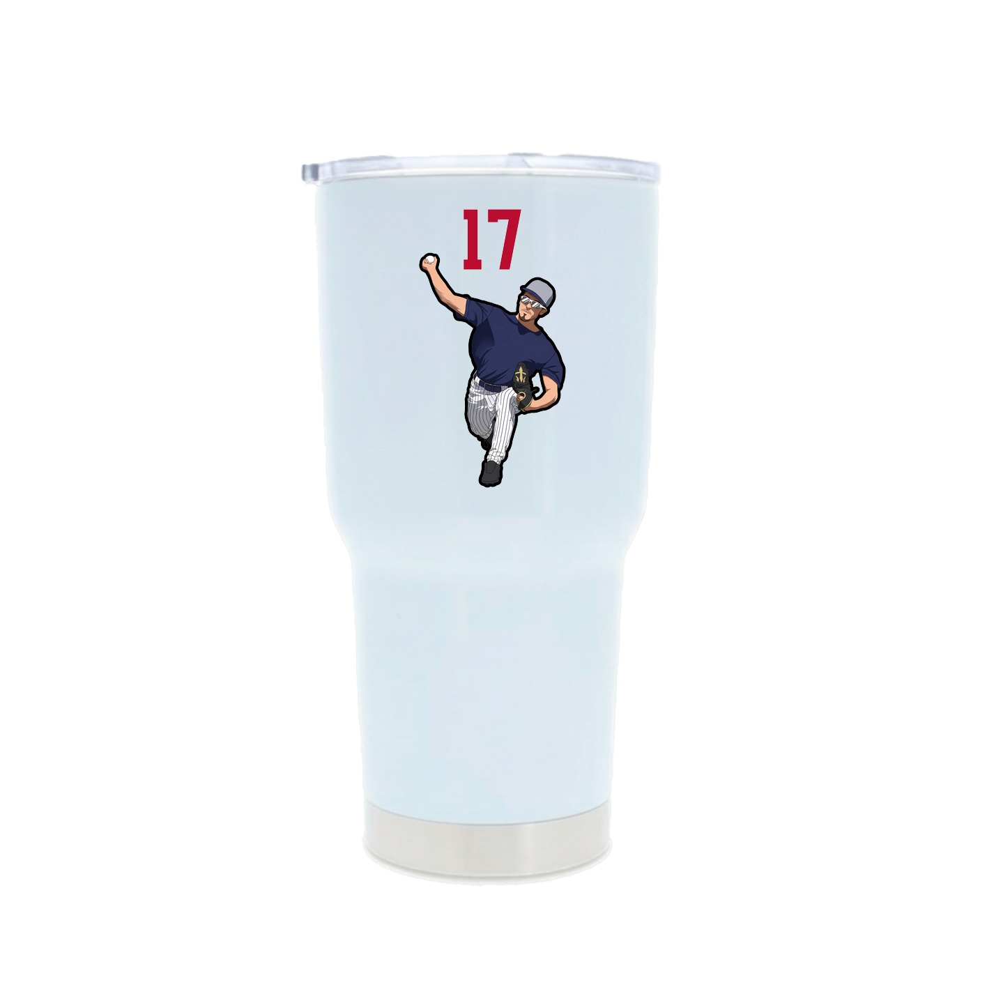 30oz Stainless Steel Tumbler — Number Top in White