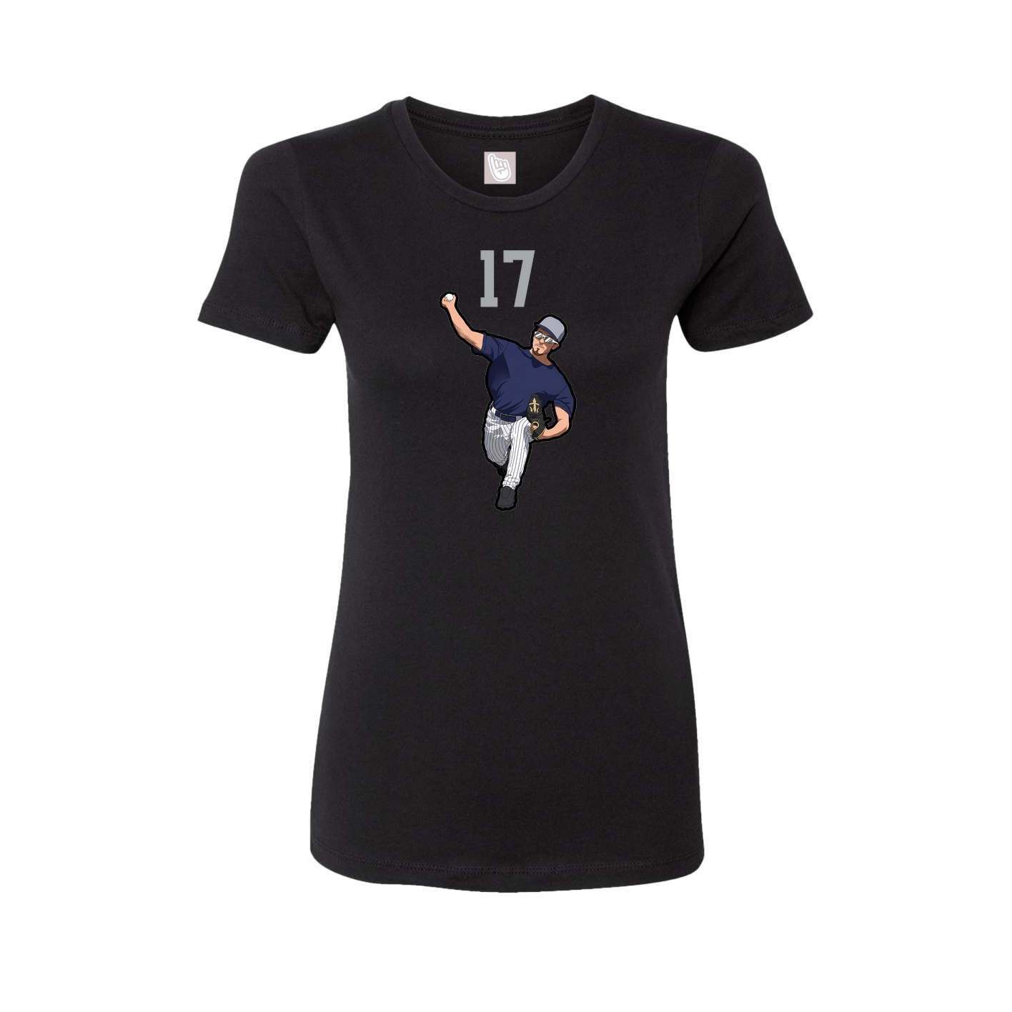 Fitted Women's Tee — Number Top in Black