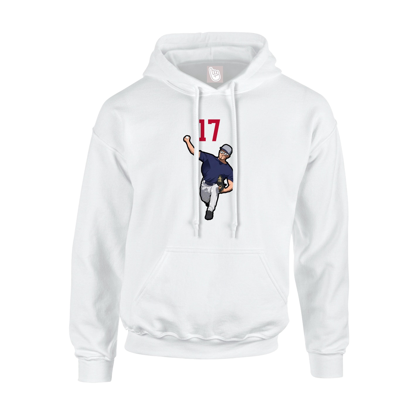 Youth Hoodie — Number Top in White