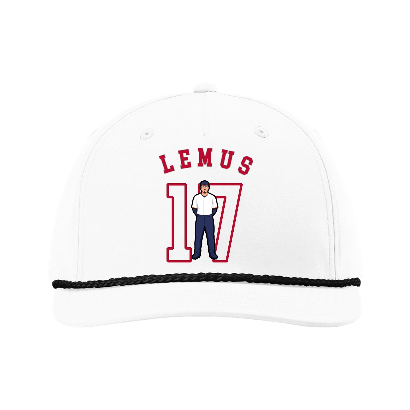 Five-Panel Classic Rope Cap — Shirsey Arch in White