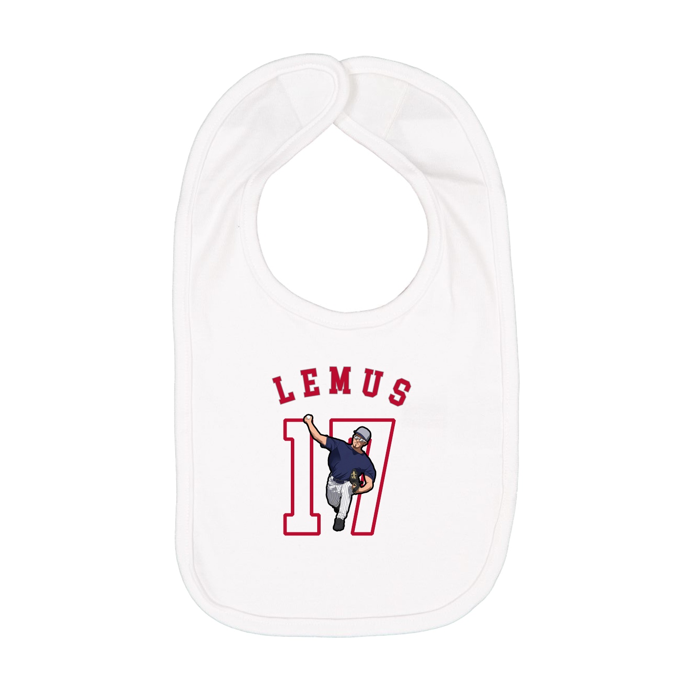 Infant Bib — Shirsey Arch in White