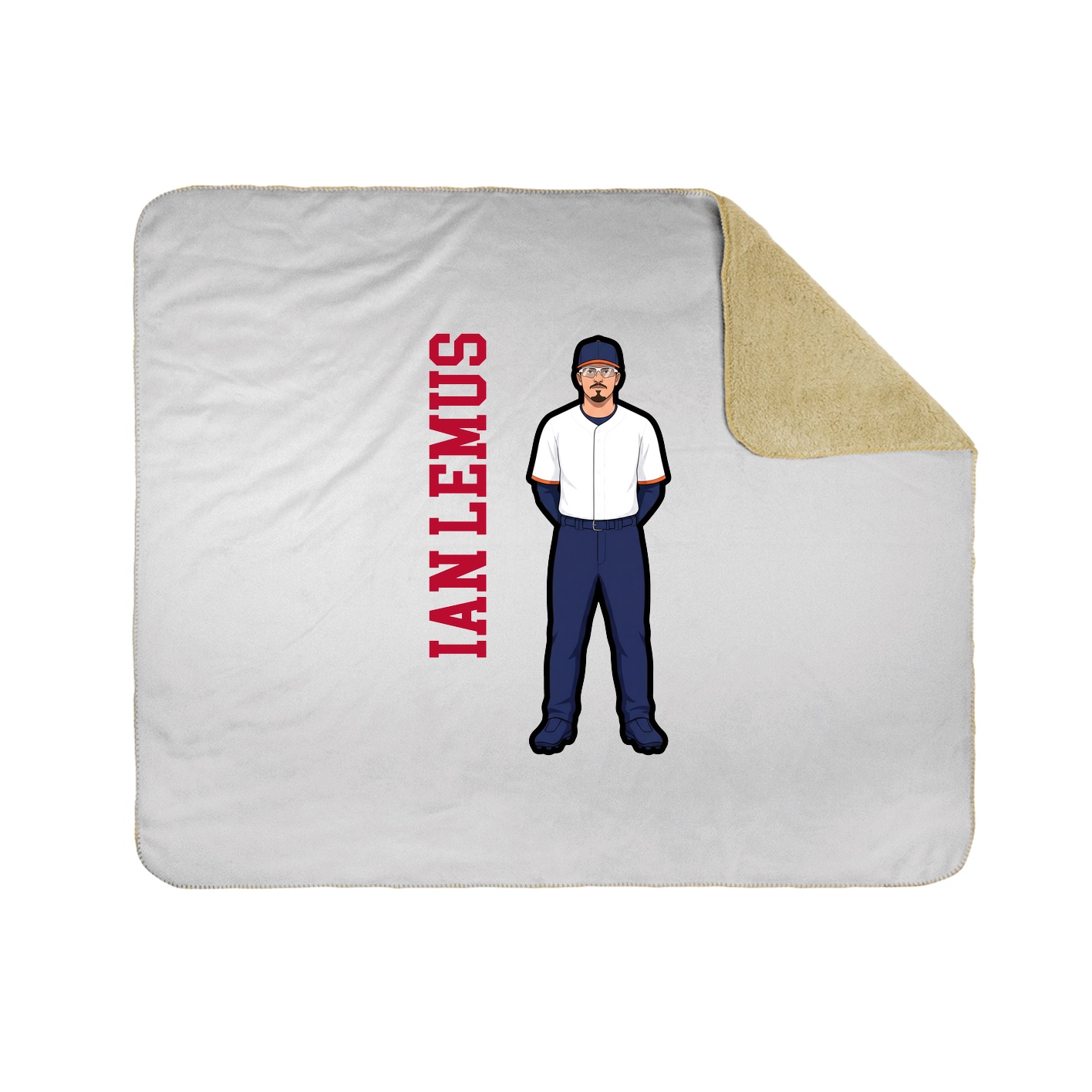 Throw Blanket — Name Vertical in White