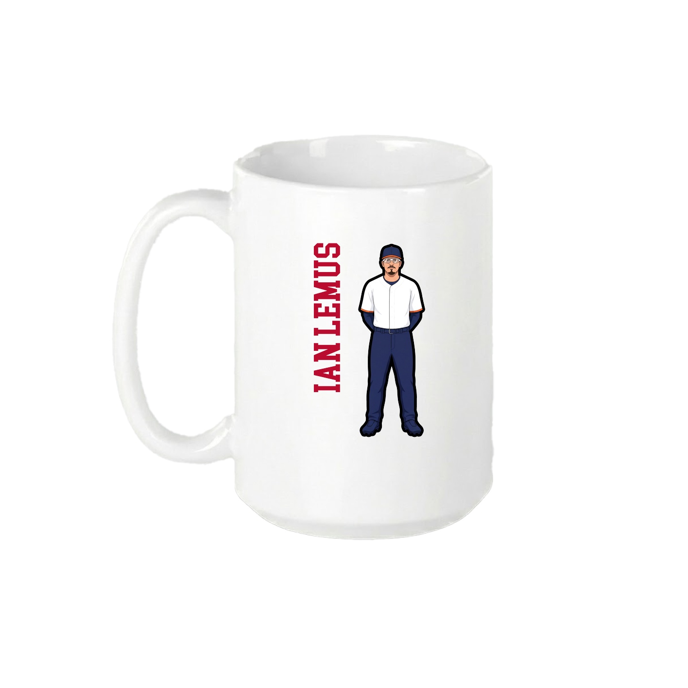 15oz Coffee Mug — Name Vertical in White