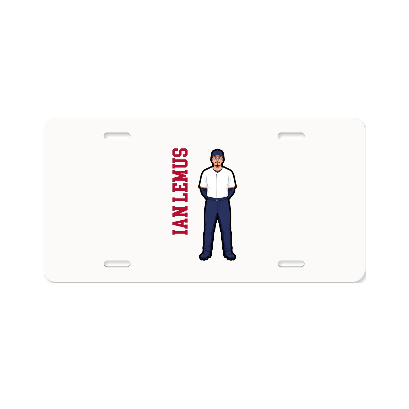 License Plate — Name Vertical in Classic