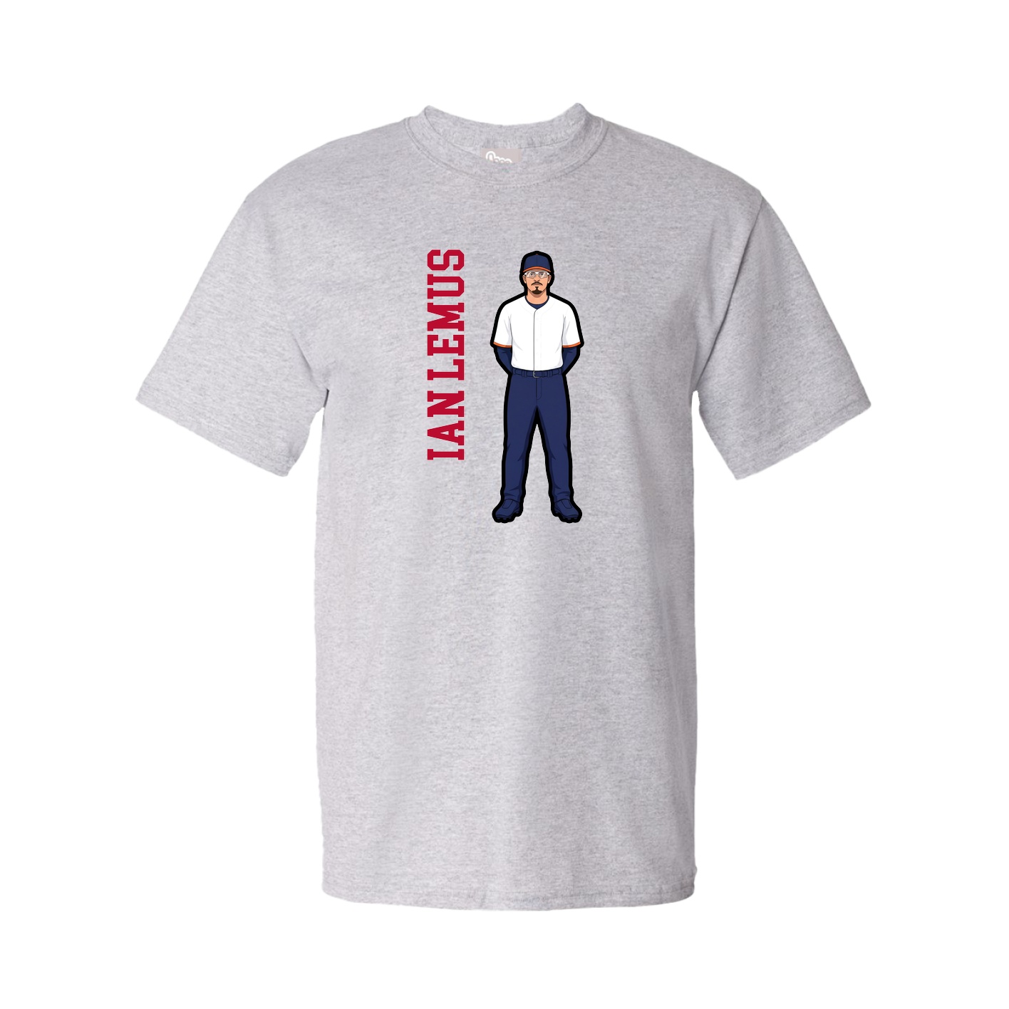Tee — Name Vertical in Grey