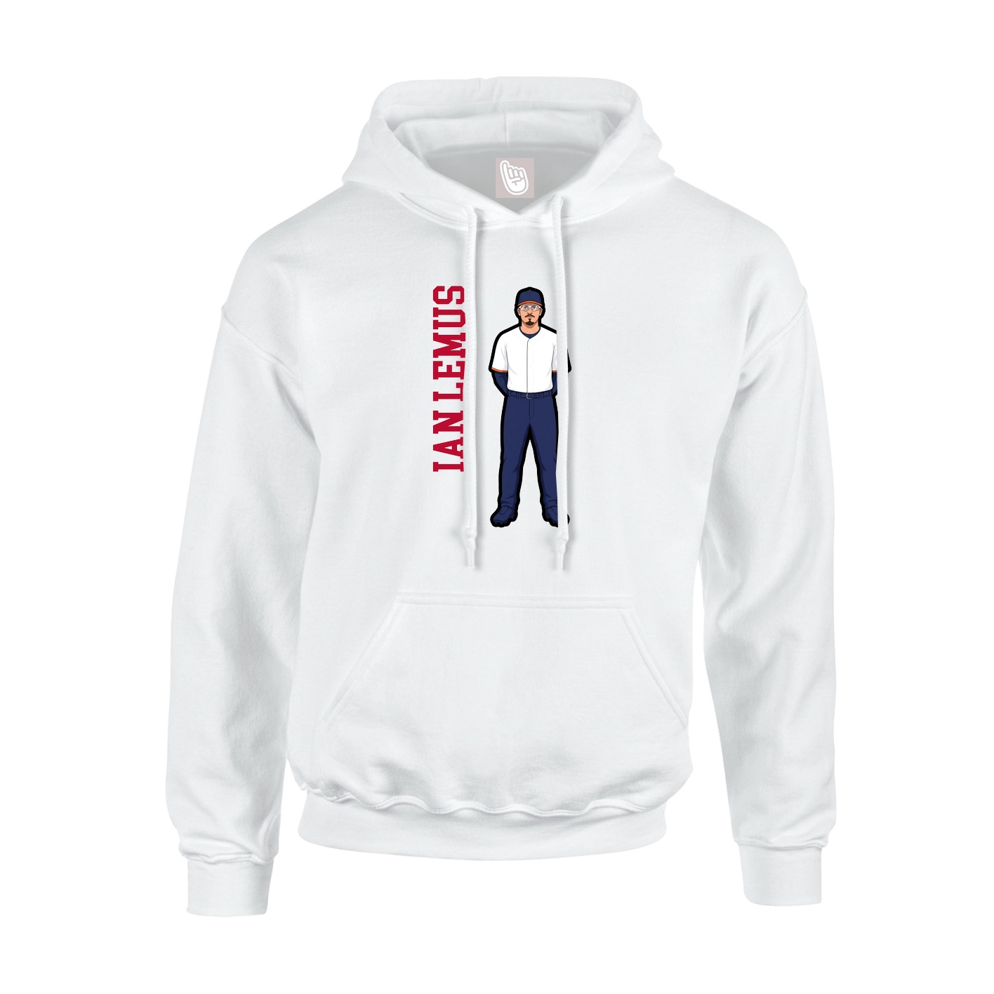 Youth Hoodie — Name Vertical in White