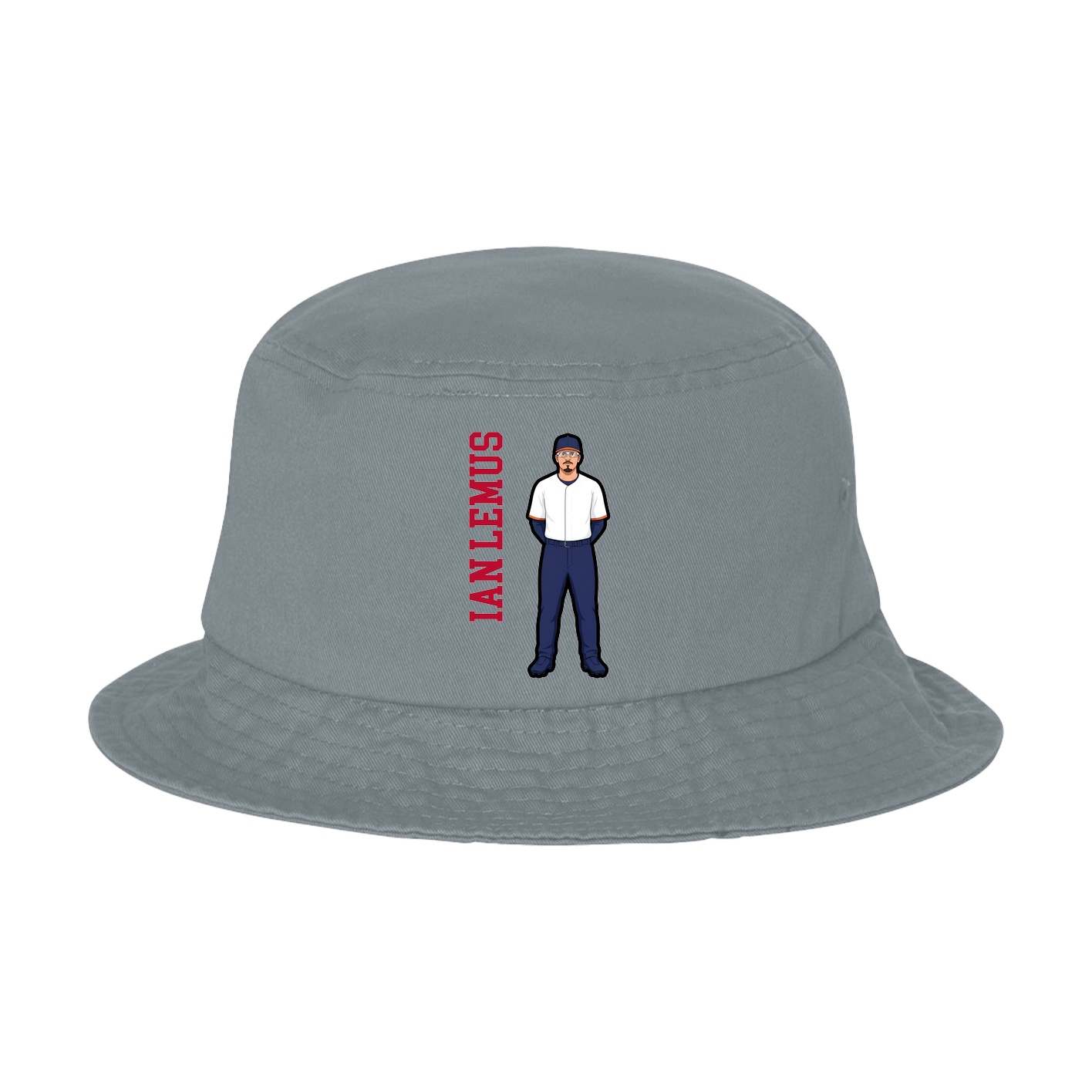 Bucket Cap — Name Vertical in Grey