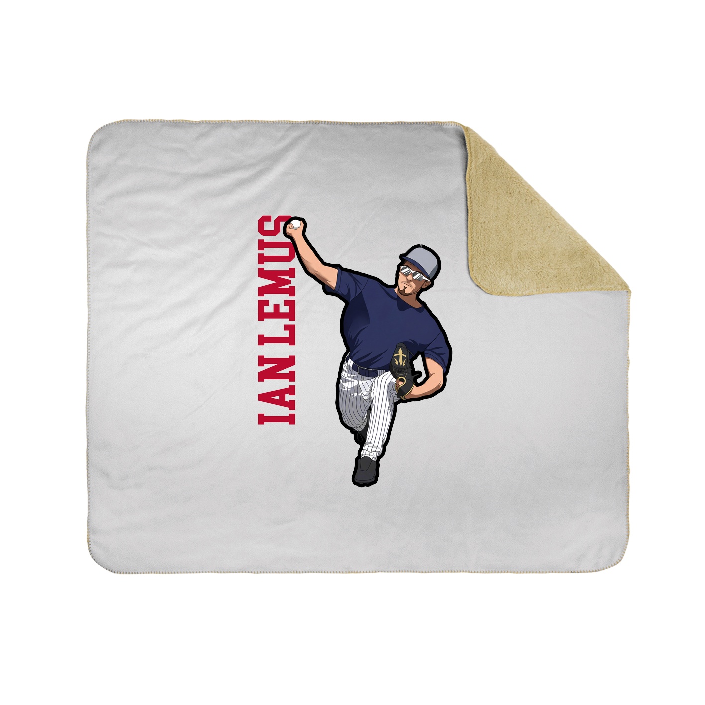 Throw Blanket — Name Vertical in White