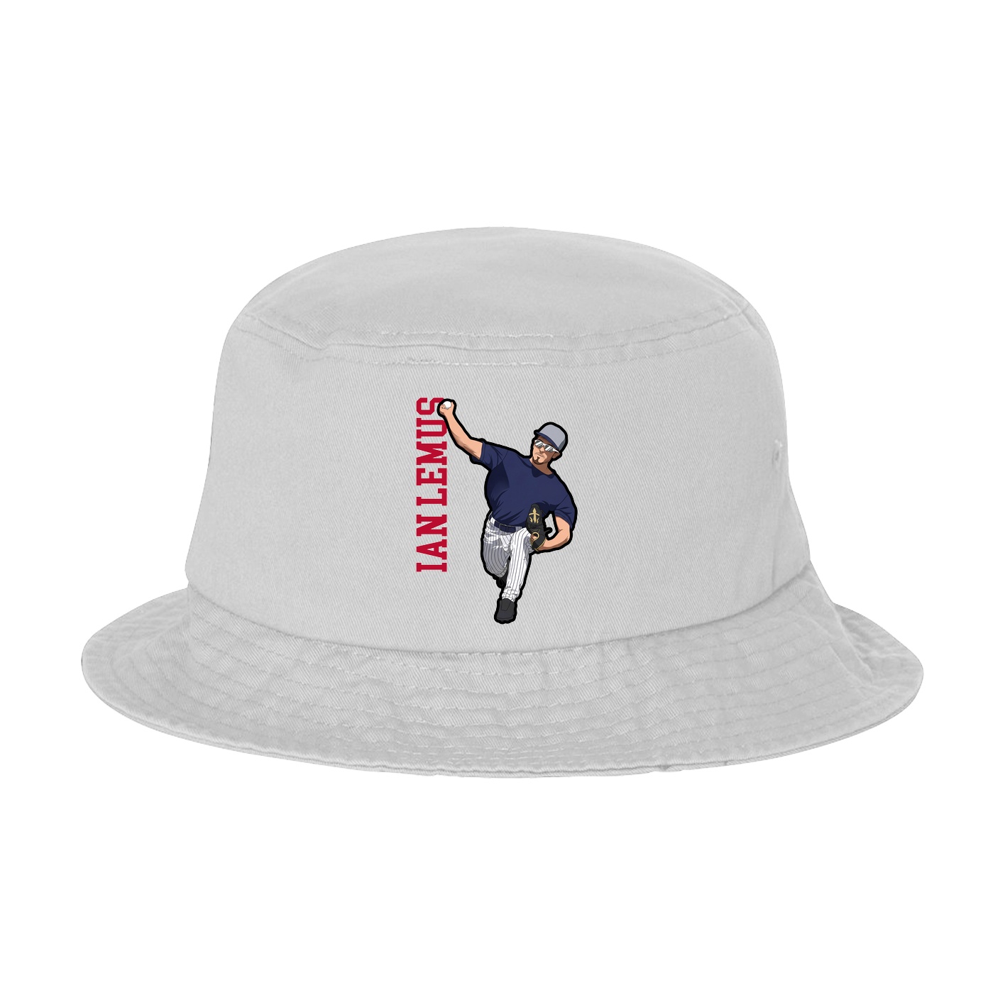 Bucket Cap — Name Vertical in White