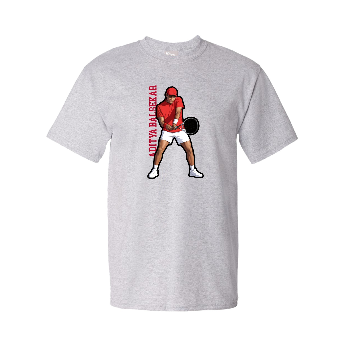 Tee — Name Vertical in Grey