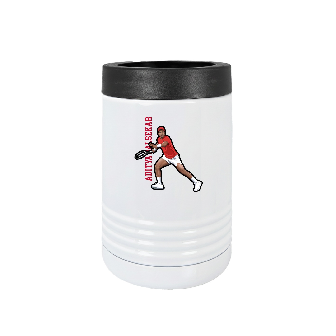 Beverage Holder — Name Vertical in White
