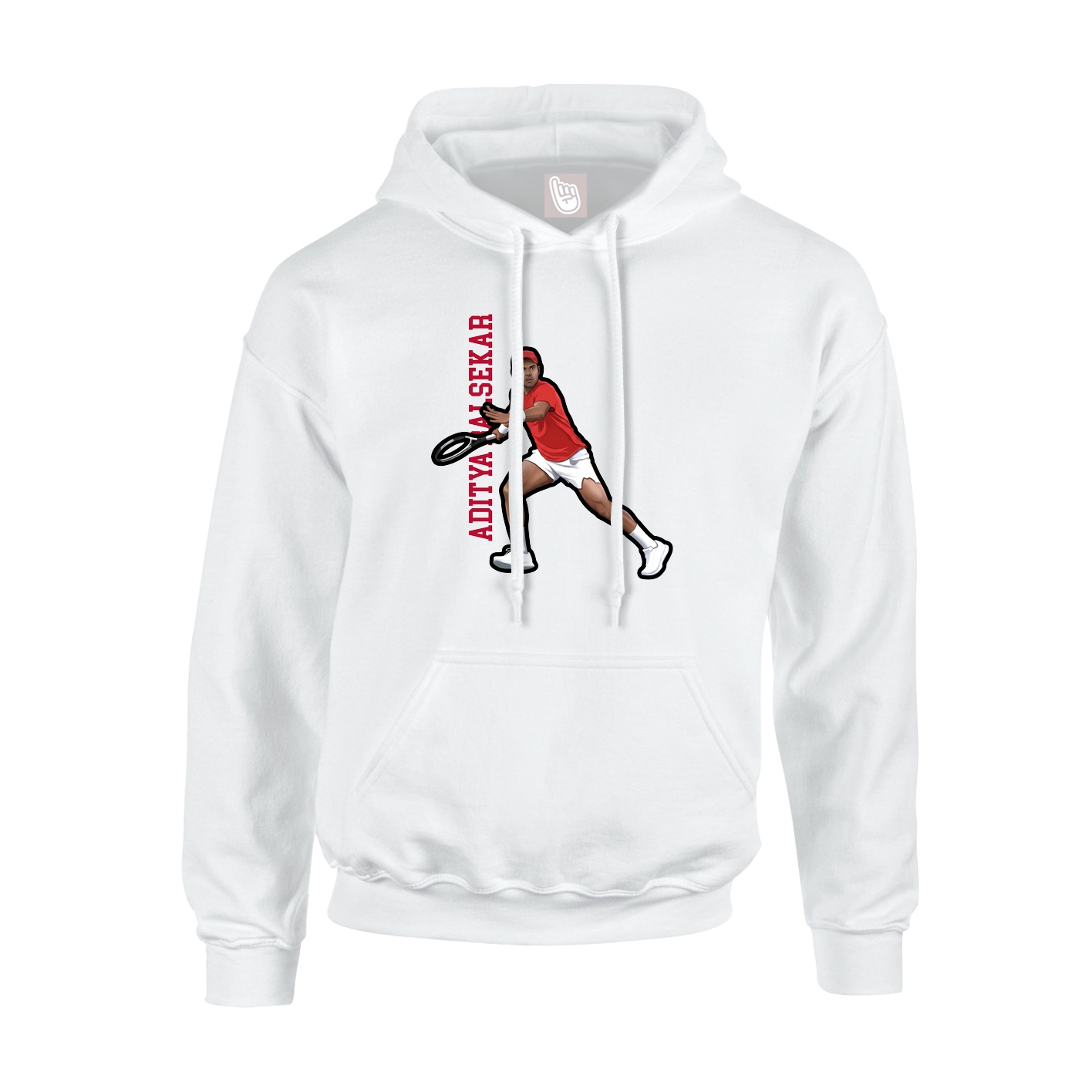 Youth Hoodie — Name Vertical in White
