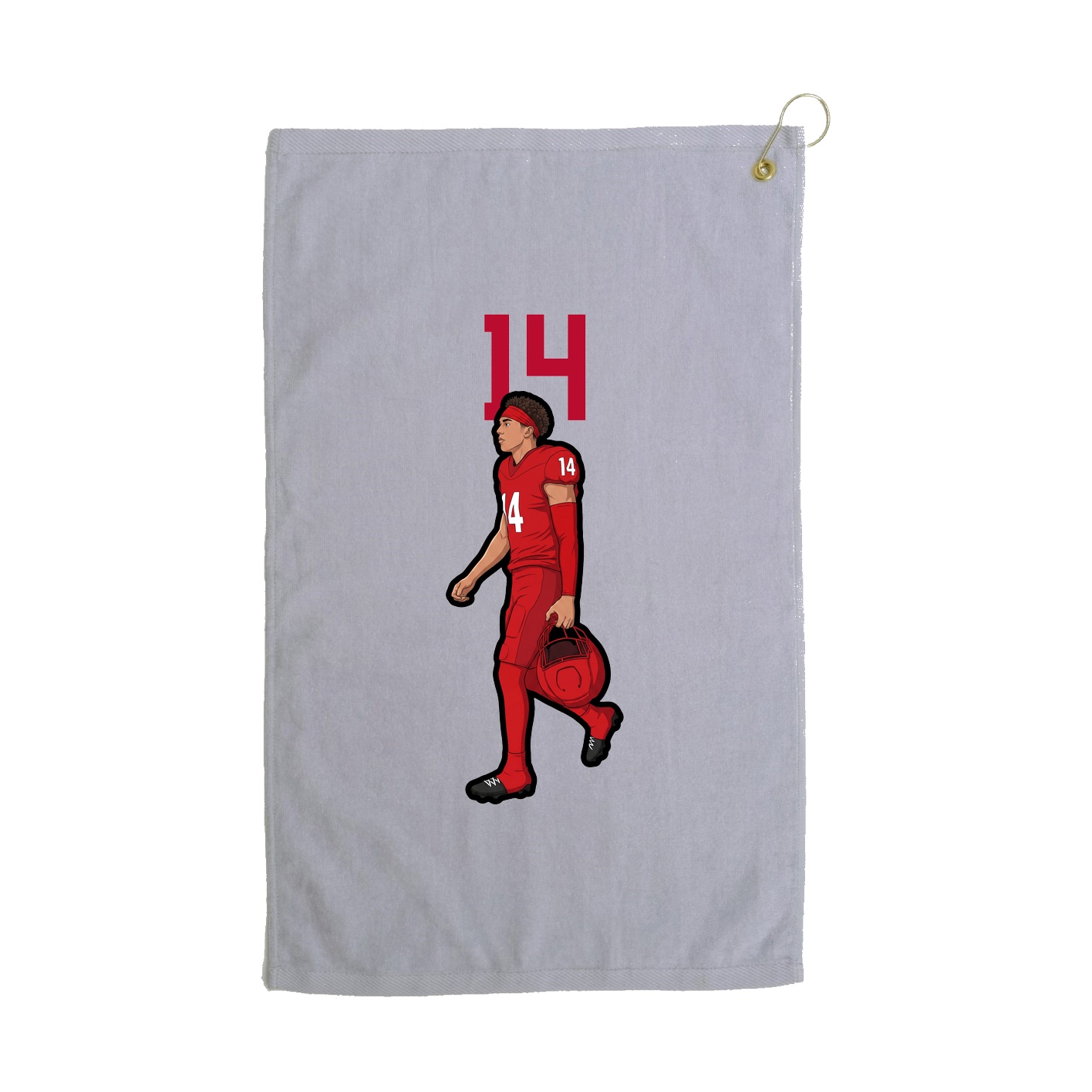 Golf Towel — Number Top in Grey