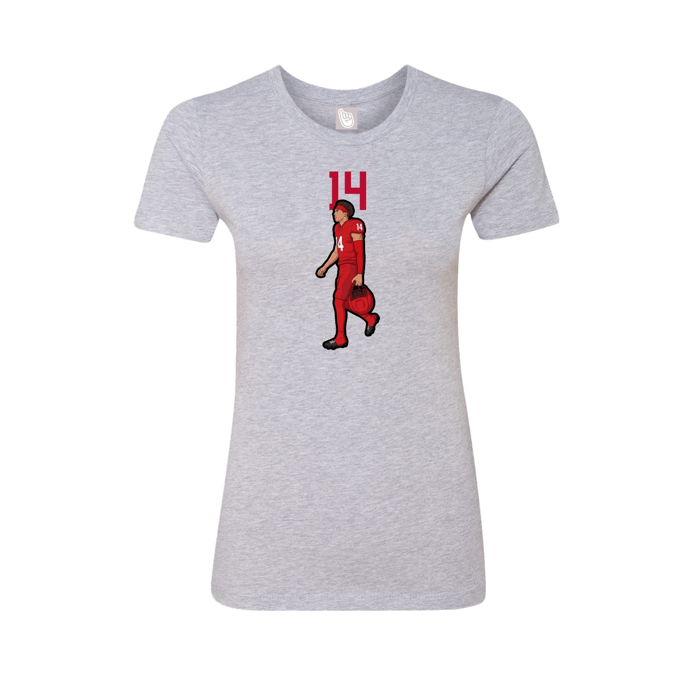Womens Tee — Number Top in Grey