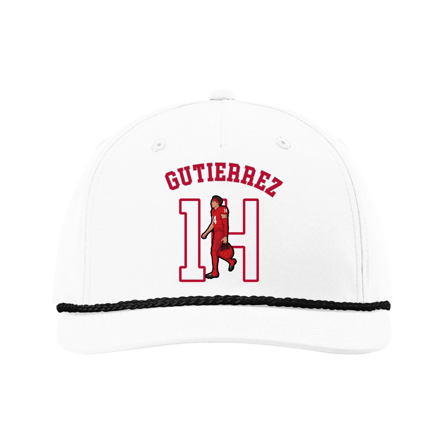 Five-Panel Classic Rope Cap — Shirsey Arch in White