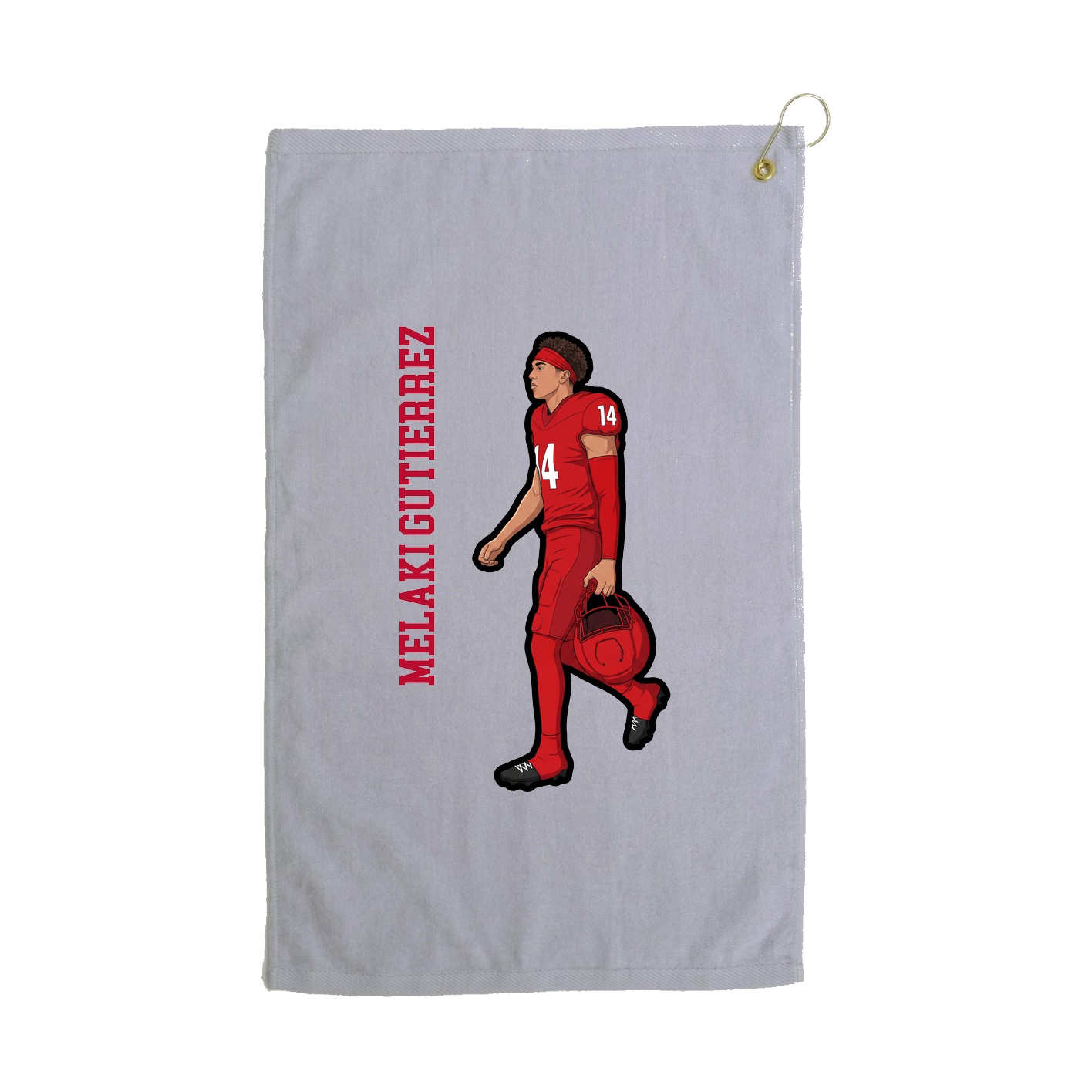 Golf Towel — Name Vertical in Grey