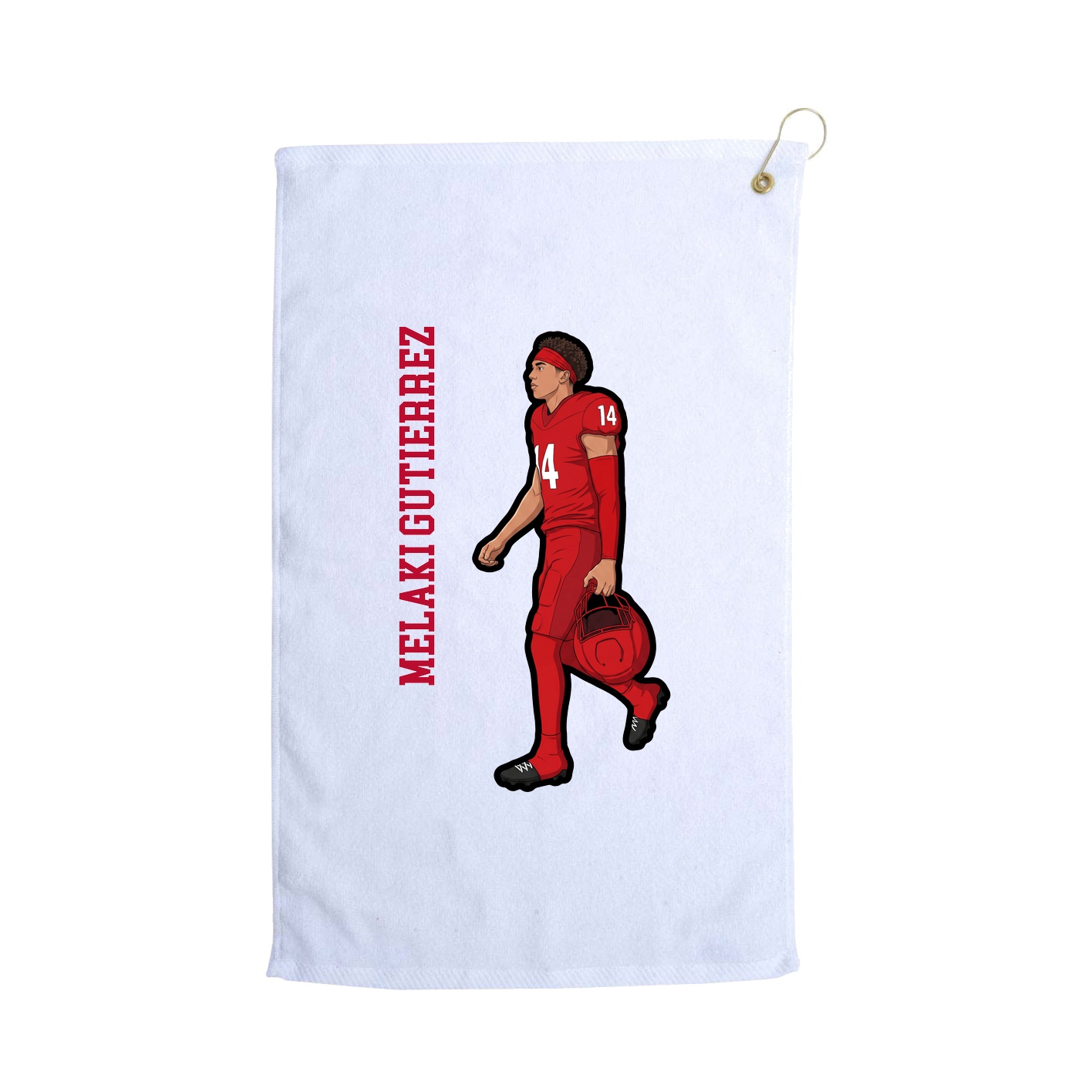 Golf Towel — Name Vertical in White