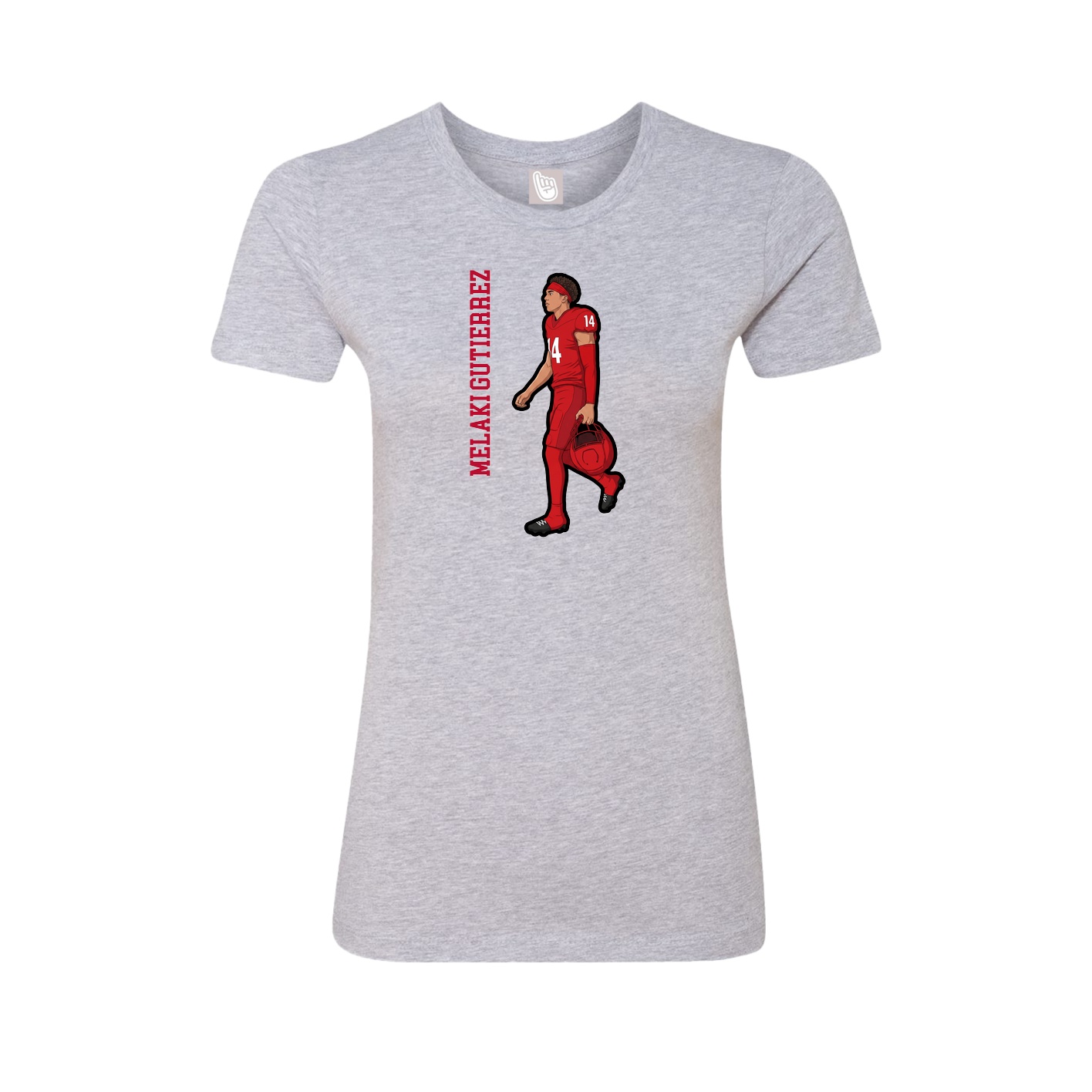 Womens Tee — Name Vertical in Grey