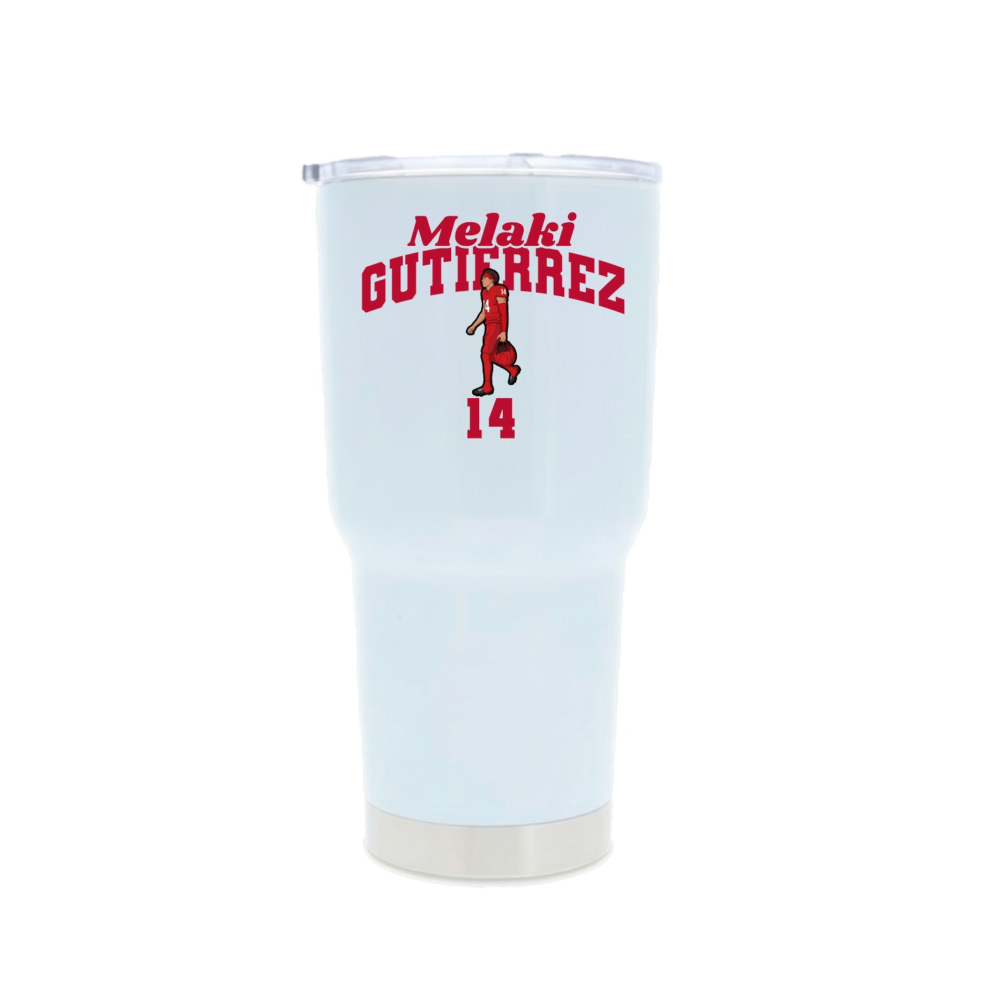 30oz Stainless Steel Tumbler — Signature Arch in White
