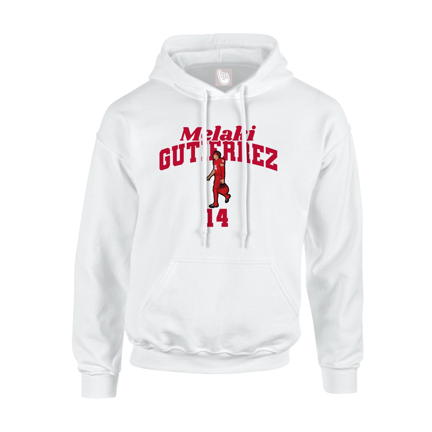 Youth Hoodie — Signature Arch in White