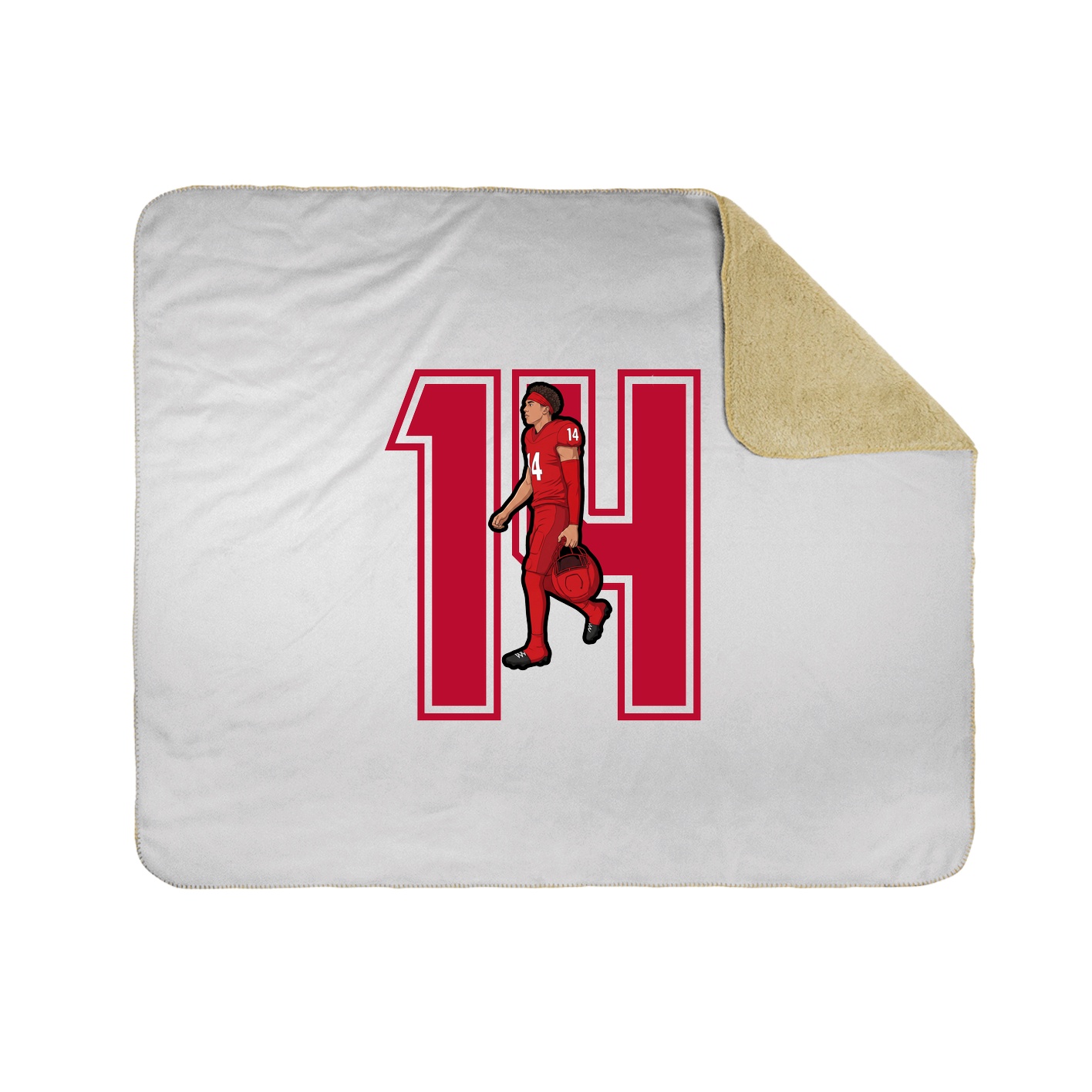 Throw Blanket — Number in White