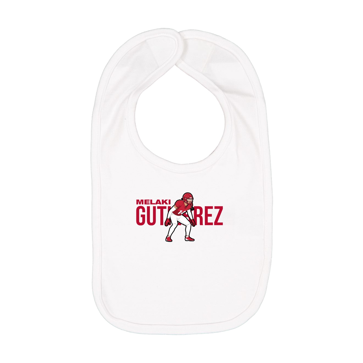 Infant Bib — Player Name in White