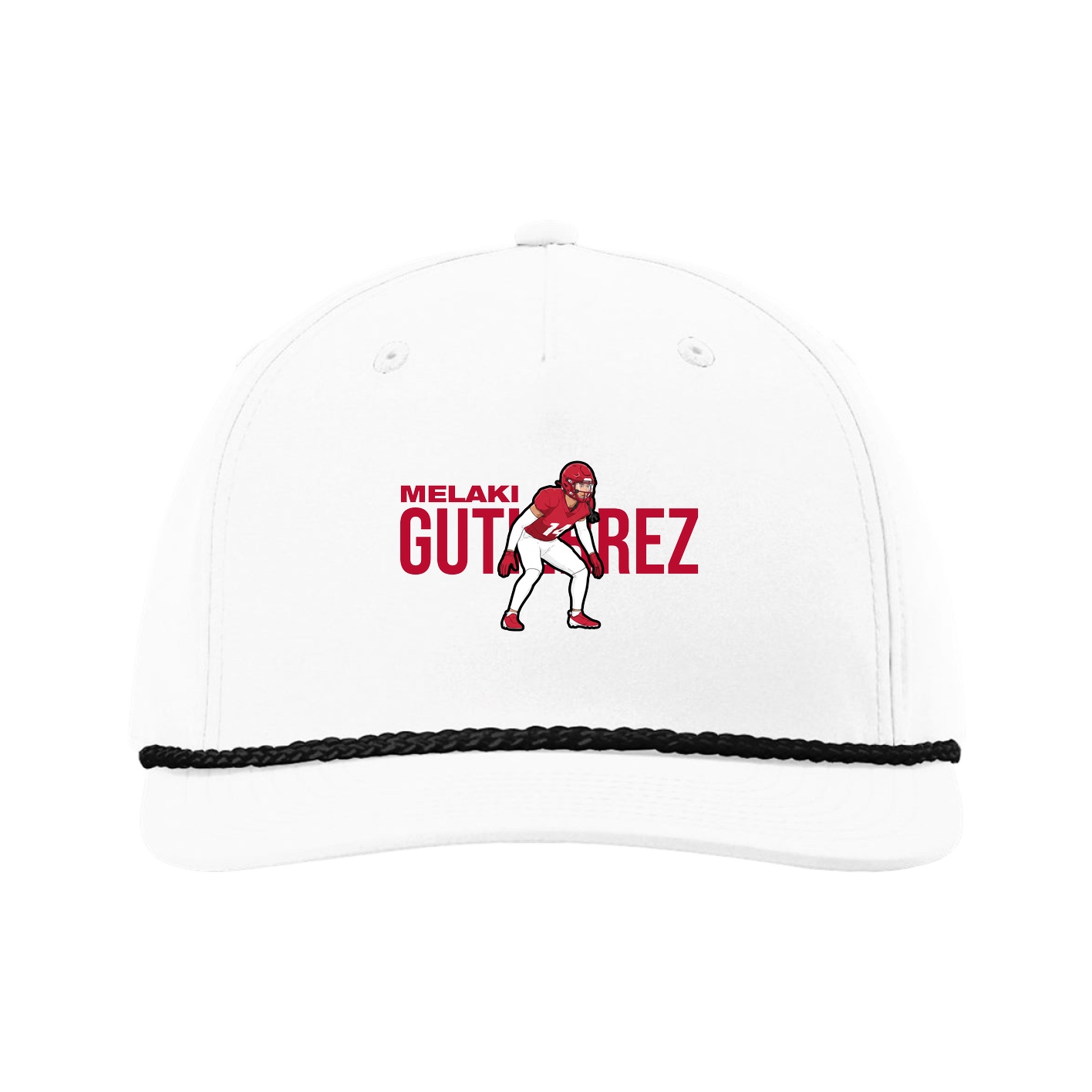 Five-Panel Classic Rope Cap — Player Name in White