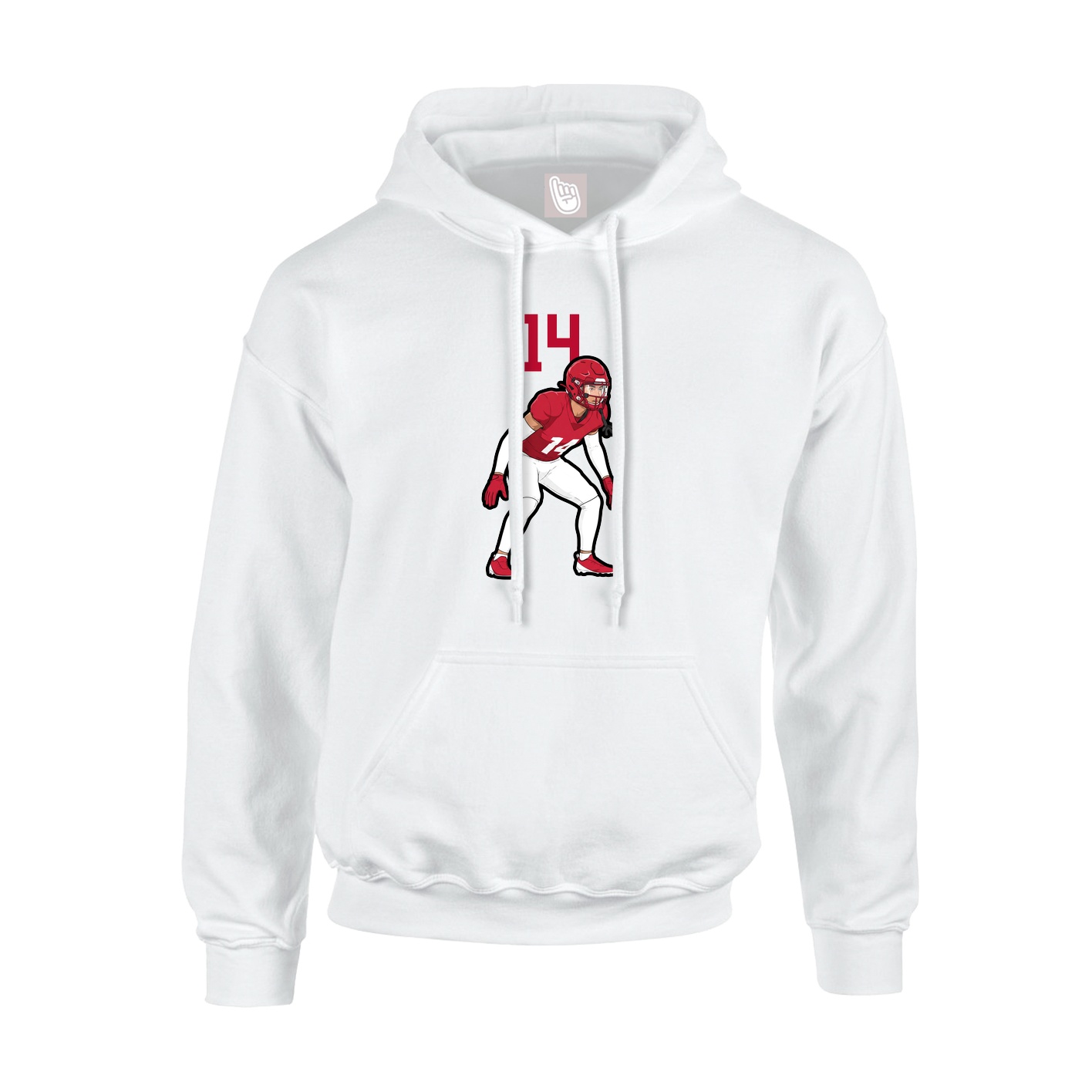 Youth Hoodie — Number Top in White